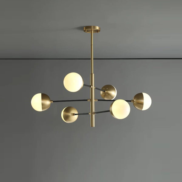 Compass 6 Kollu Mat Gold Avize