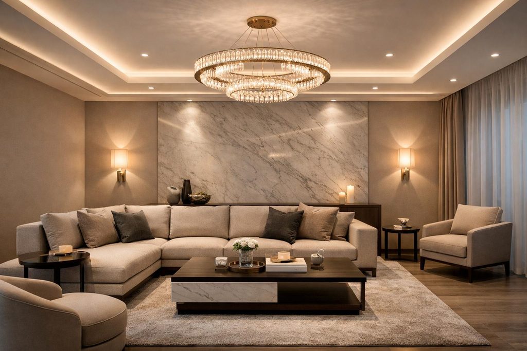Salon avize ve aplik aydınlatması