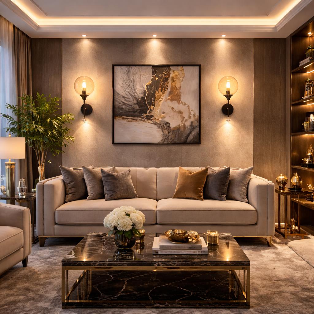 Salon dekoratif aplik aydınlatması